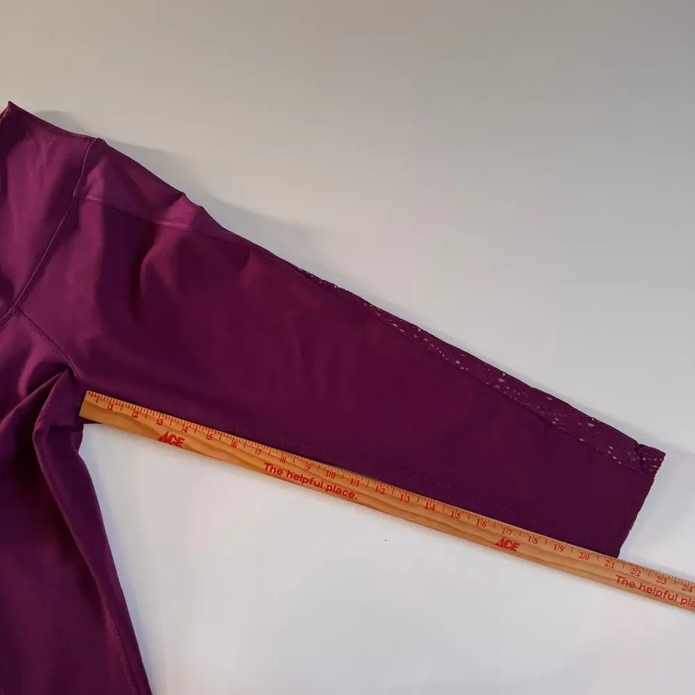 Alo High Waisted Patina Yoga Capri Pants Leggings 3158 Purple Burgundy Pilates